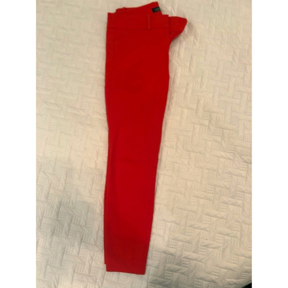 Loft 4P Marisa Skinny Pants in Orange/Cherise - Picture 5 of 6